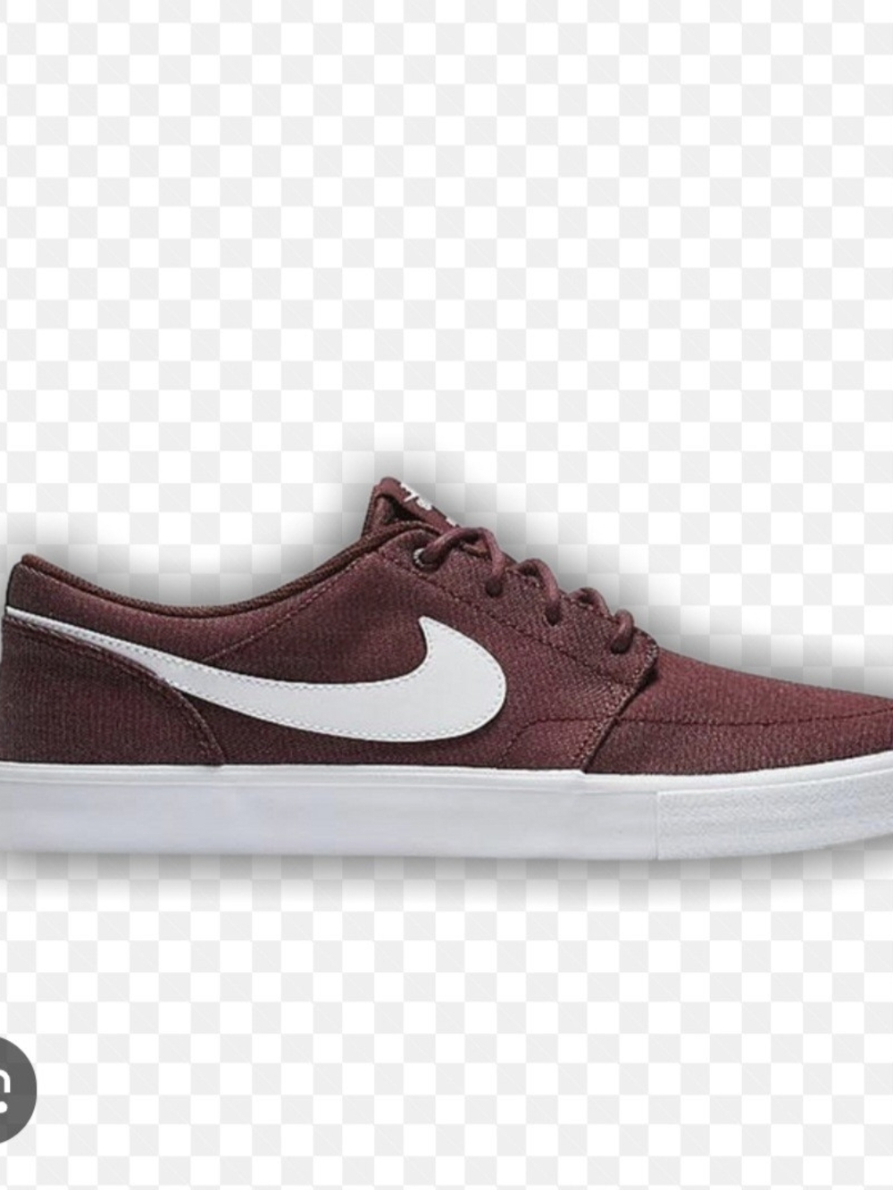 Nike Men's Burgundy Canvas Low-Top Sneaker with White Swoosh